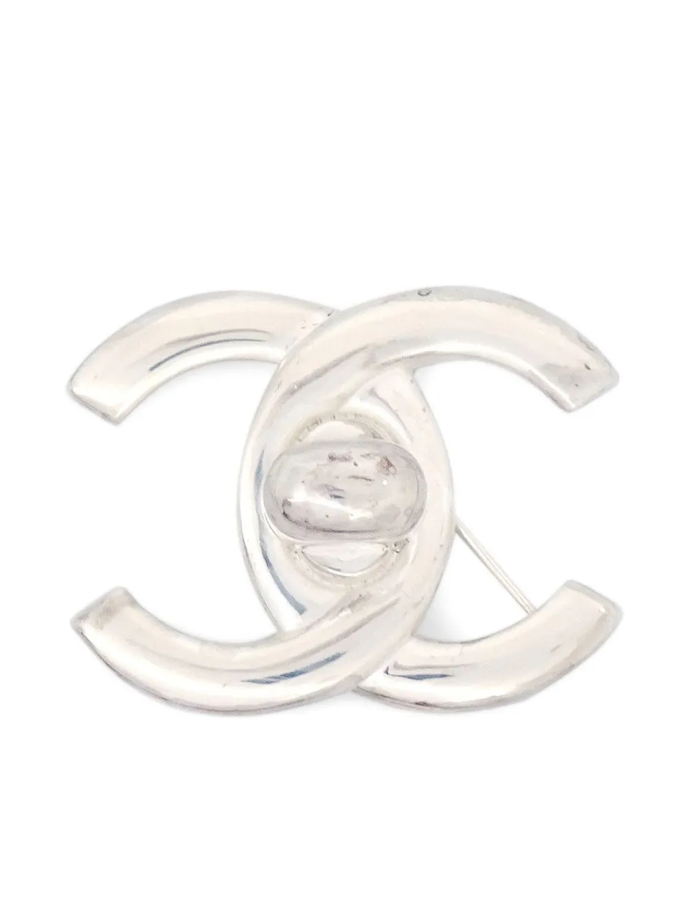 

CHANEL Pre-Owned 1996 CC Turn-lock brooch - Silver