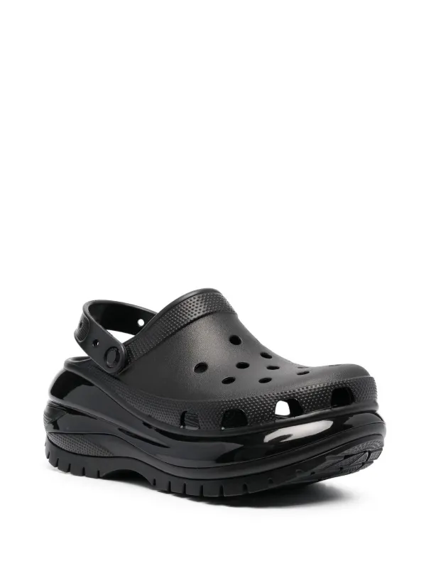 Crocs Perforated Platform Clogs Black FARFETCH IN