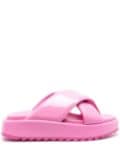 GIABORGHINI crossover-strap slides - Pink