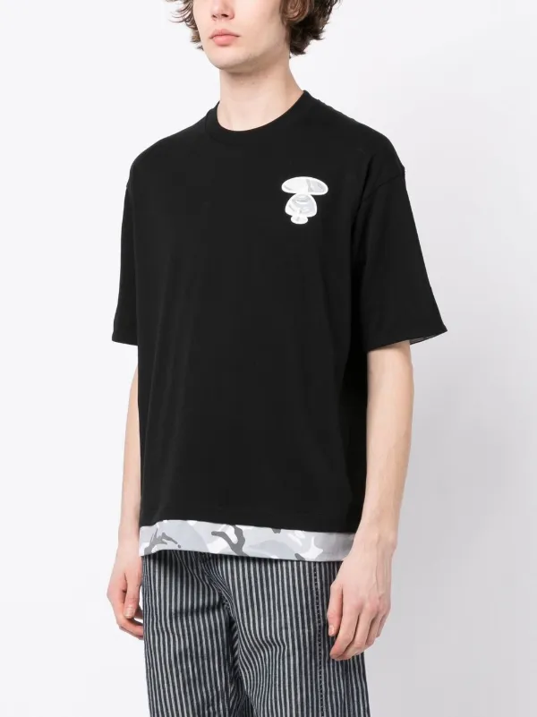 AAPE BY A BATHING APE AAPE Unvs shark camouflage t shirt Black FARFETCH AO