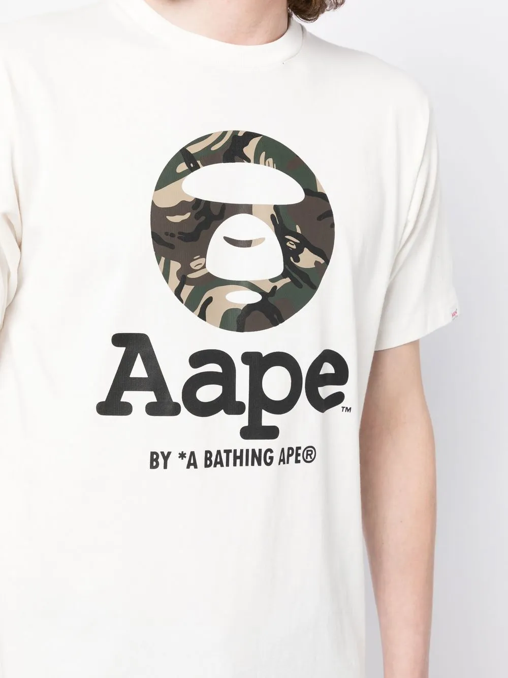 AAPE BY *A BATHING APE® logo印花T恤- Farfetch