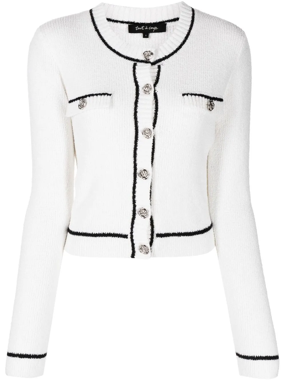 

tout a coup two-tone knitted cardigan - White