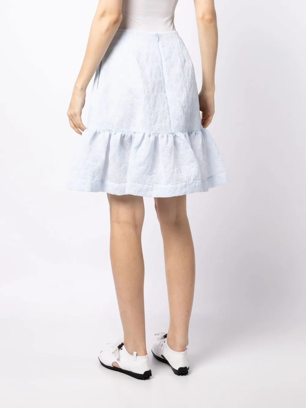Simone Rocha Ruffle-hem Mini Skirt In Blue