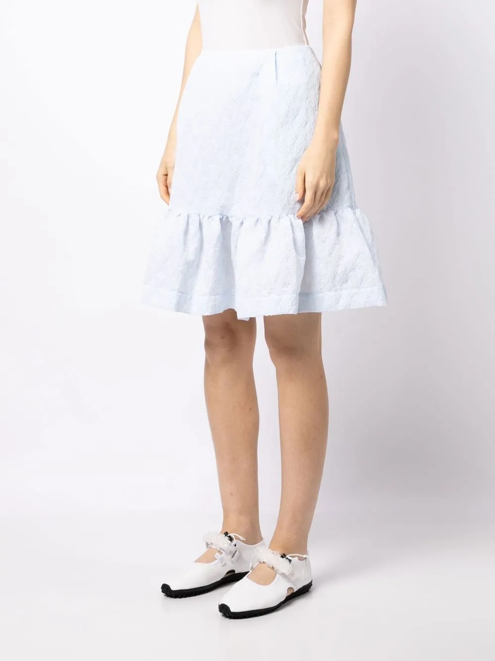Simone Rocha Ruffle-hem Mini Skirt In Blue