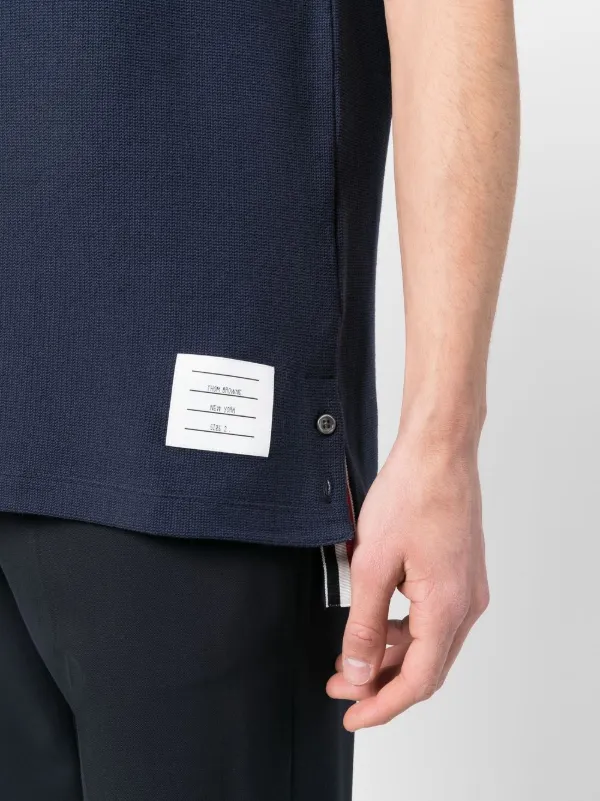 Thom Browne tri-colour Striped Knit T-shirt | Blue | FARFETCH