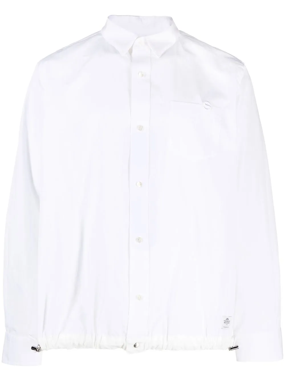 

sacai sobrecamisa con dobladillo elástico - Blanco