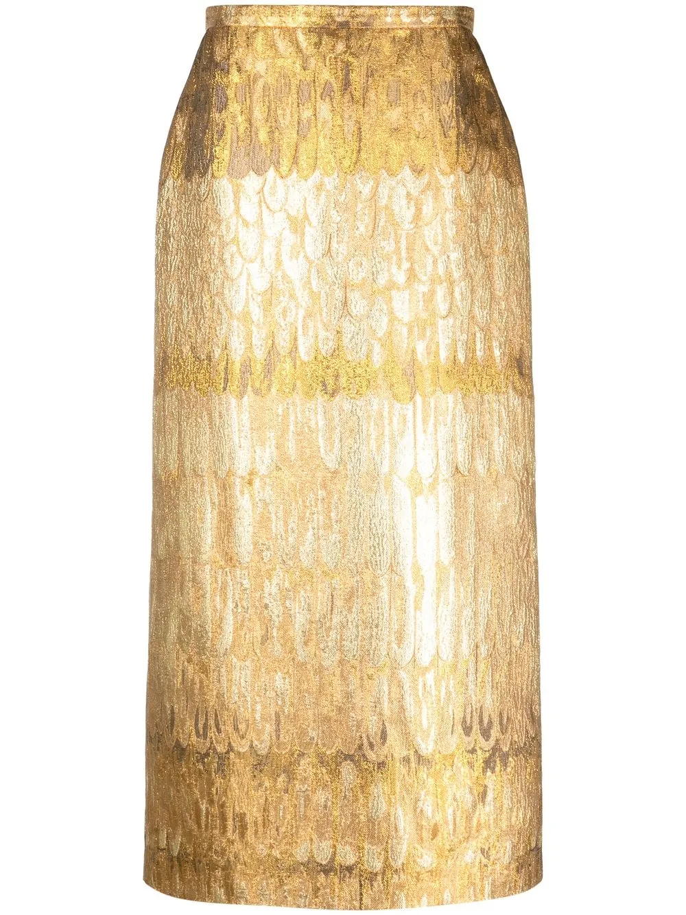 

Valentino Broccato Golden Wings midi skirt