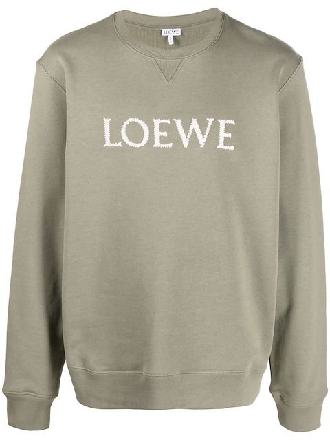 LOEWE logo-embroidered crew neck sweatshirt