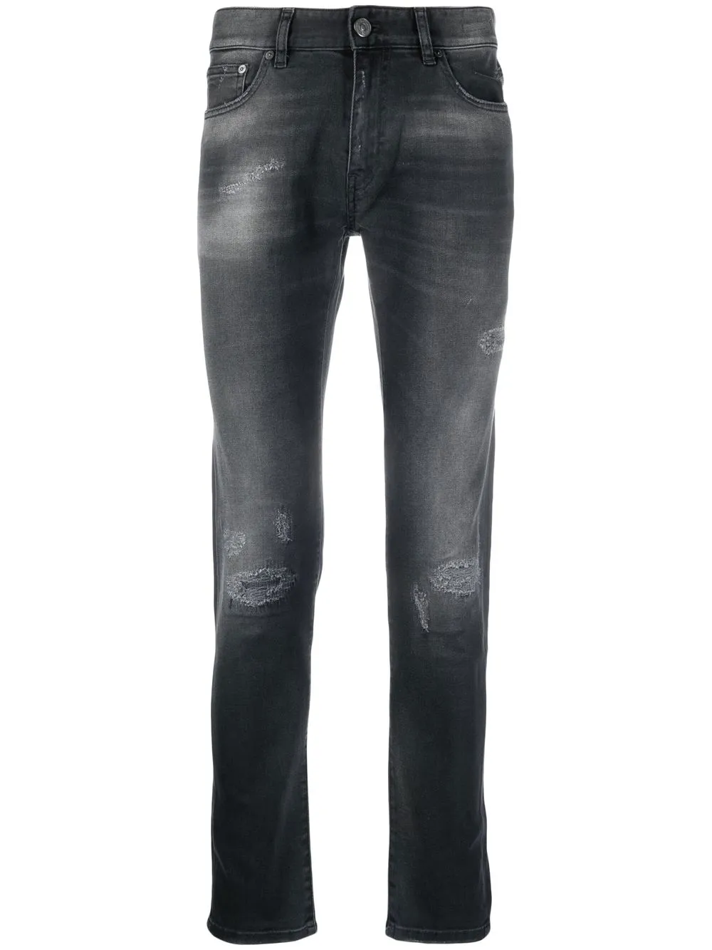 

PT Torino distressed-effect straight-leg jeans - Black