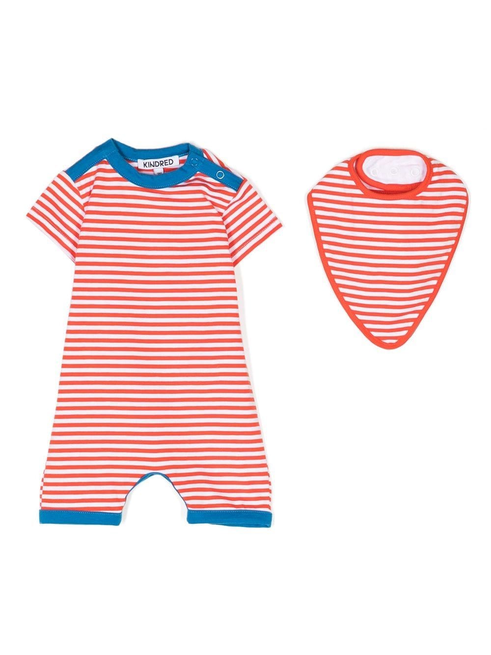 Kindred Babies' Contrast-trim Striped Pyjamas In Red