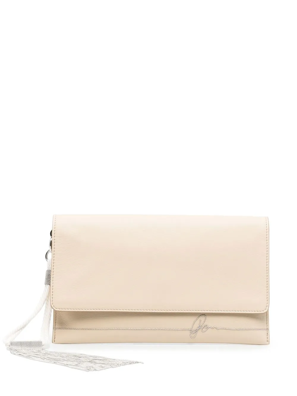 

Peserico bead-logo detail clutch bag - Neutrals