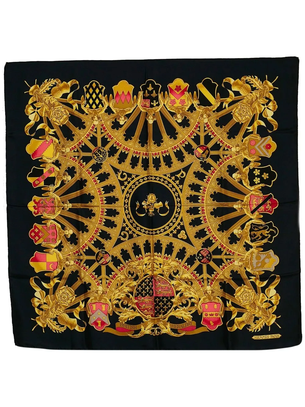 

Hermès pre-owned British Heraldry silk scarf - Black