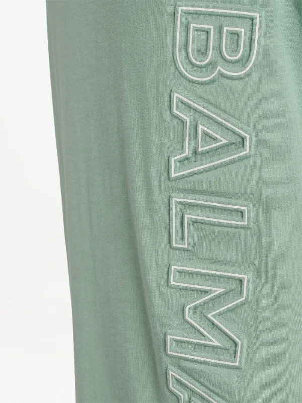 Balmain logo-embossed Cotton T-shirt | Green | FARFETCH
