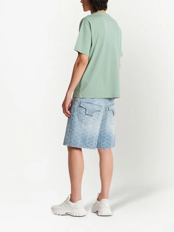 Balmain logo-embossed Cotton T-shirt | Green | FARFETCH