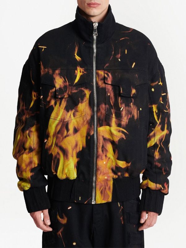 Balmain fire-print Denim - Farfetch