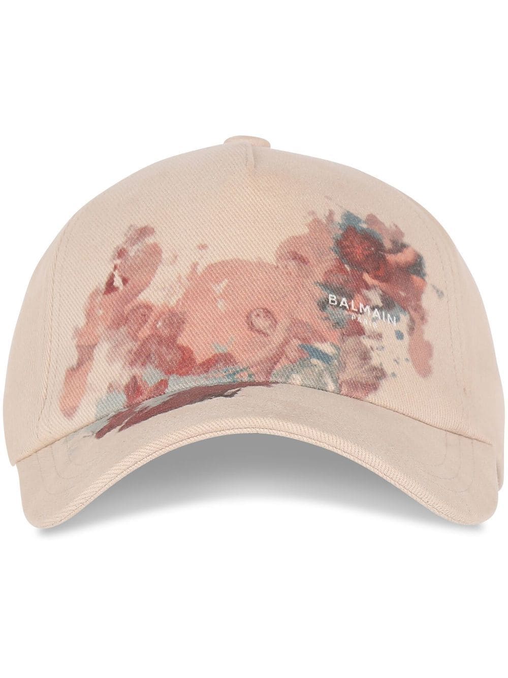 Balmain Sky Printed Cotton Cap In Sable Multico Pastel