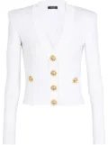 Balmain pointelle-knit V-neck cardigan - White