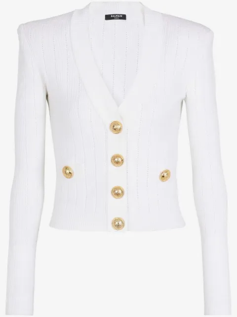 Balmain Cardigan in Pointelle-Strick