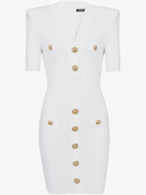 Balmain knitted button-embellished minidress