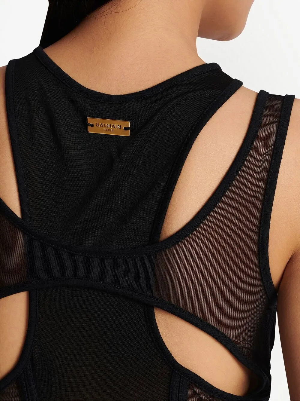 【関税込み】Balmain ブラック カットアウト ボディスーツ Balmain カットアウト ボディスーツ | ブラック | FARFETCH JP