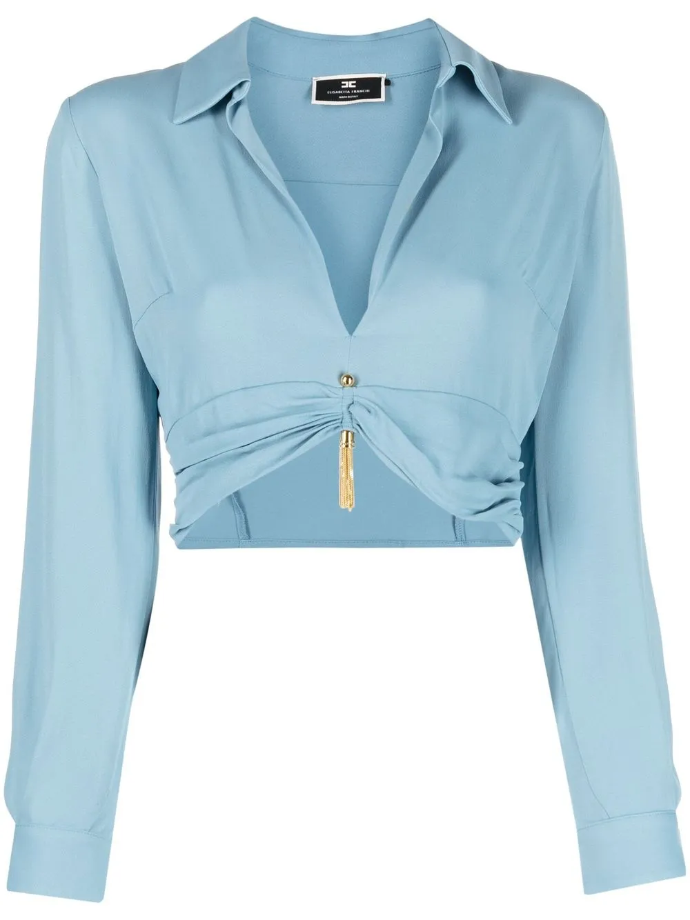 

Elisabetta Franchi cropped ruched blouse - Blue