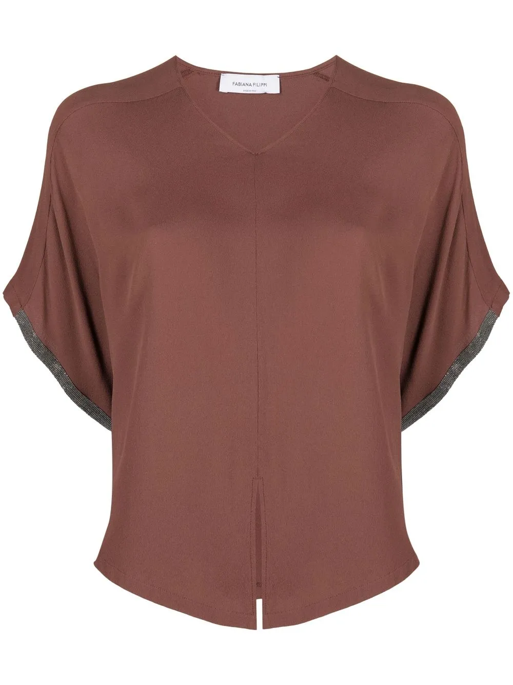 

Fabiana Filippi V-neck short-sleeve T-shirt - Brown