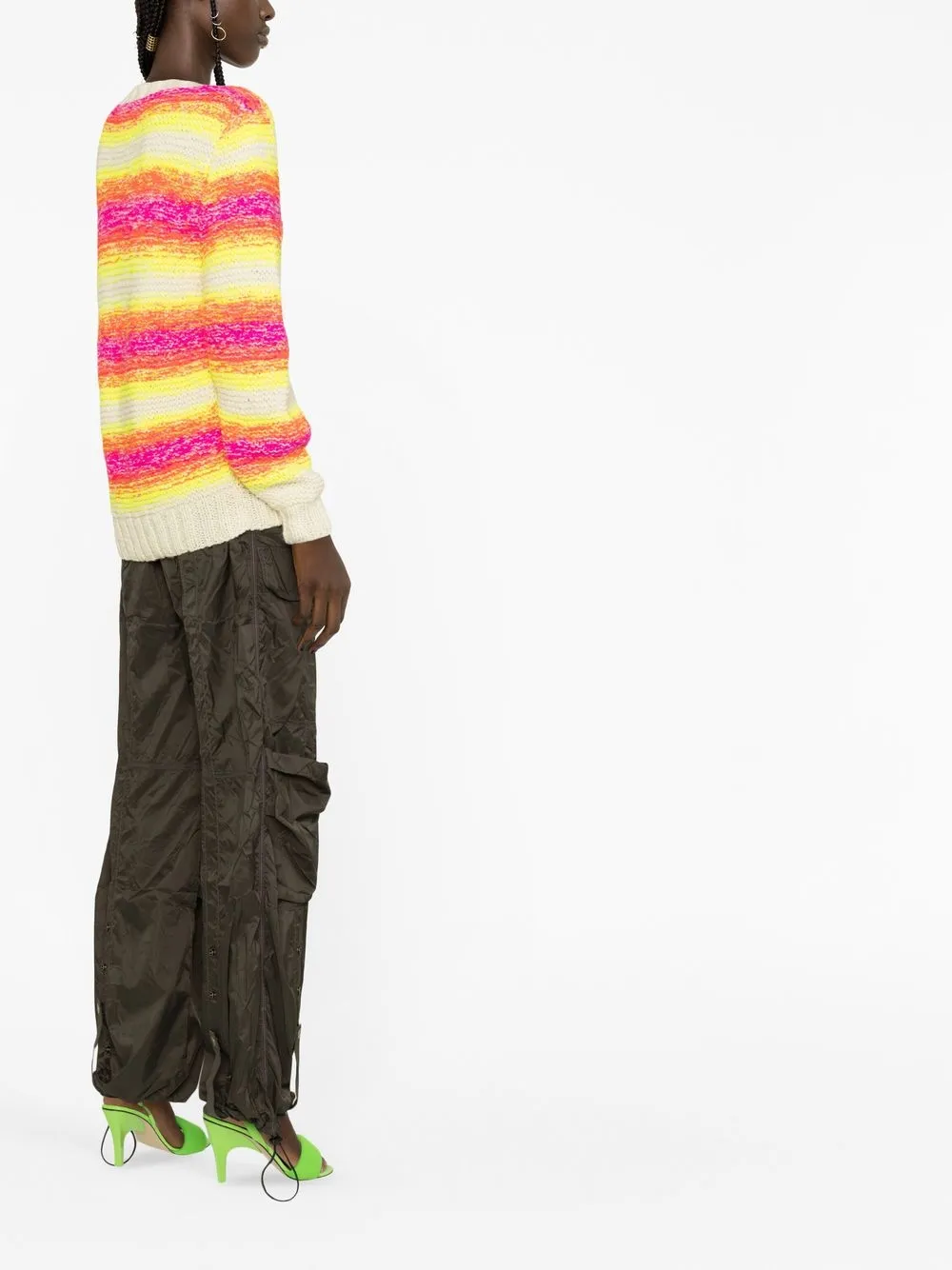 Agr Striped Wool Jumper In Nude