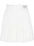 Balmain pleated tweed miniskirt - White