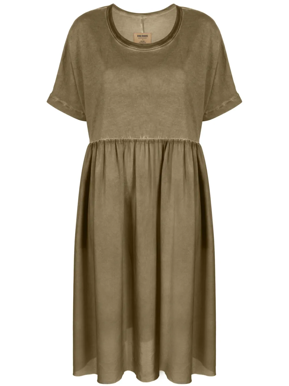 Uma Wang Short-sleeve Cotton Dress In Green