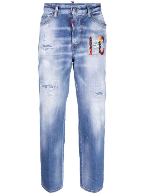 DSQUARED2 logo printed cropped jeans Women