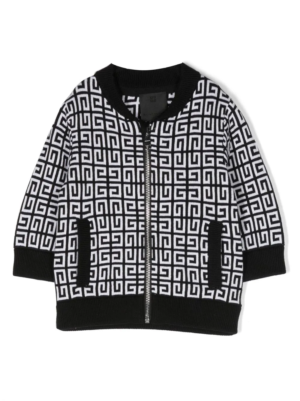 

Givenchy Kids chamarra bomber manga larga - Negro