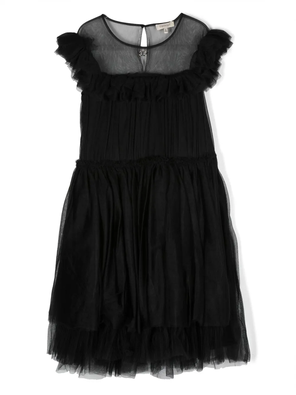 

TWINSET Kids tulle-overlay dress - Black