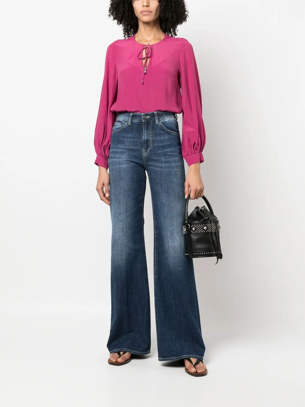 Dondup Faded Wide-leg Jeans In 蓝色