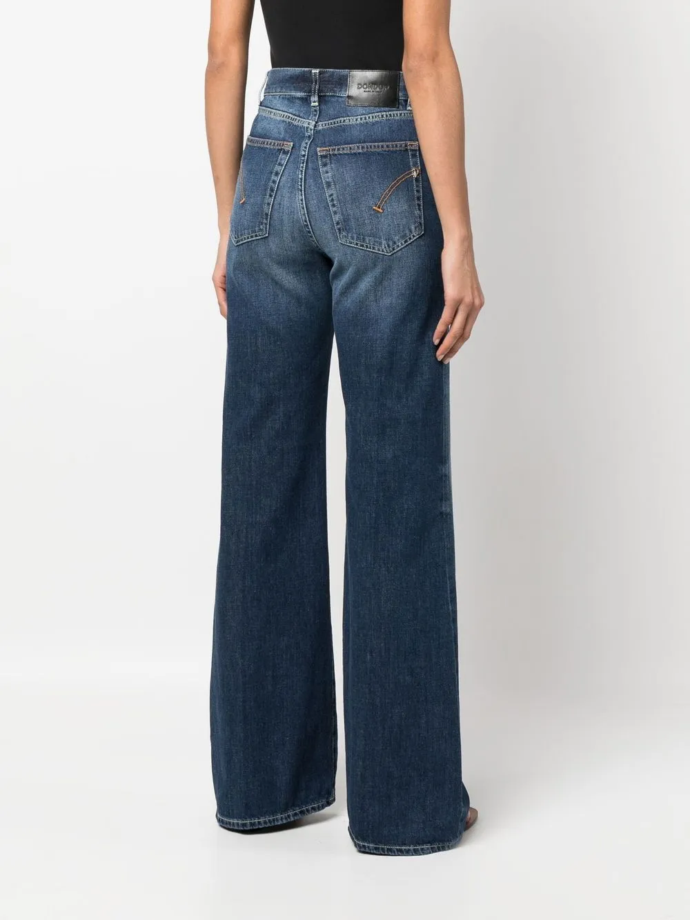 Dondup Faded Wide-leg Jeans In 蓝色