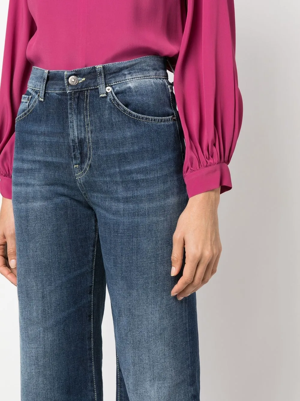 Dondup Faded Wide-leg Jeans In 蓝色