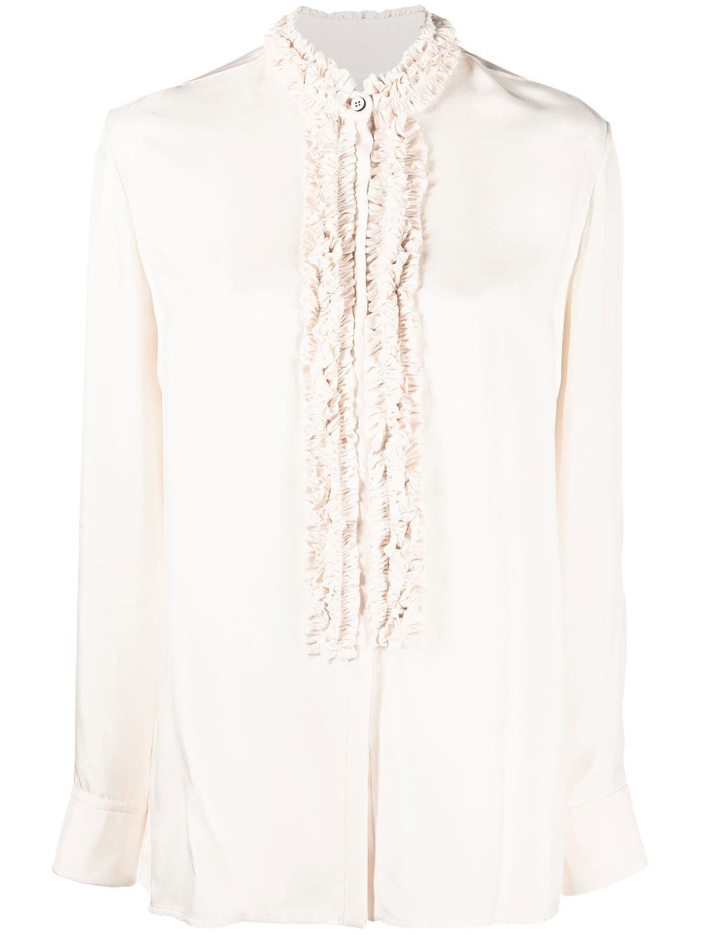 Jil Sander Ruffle-trim Blouse In Beige