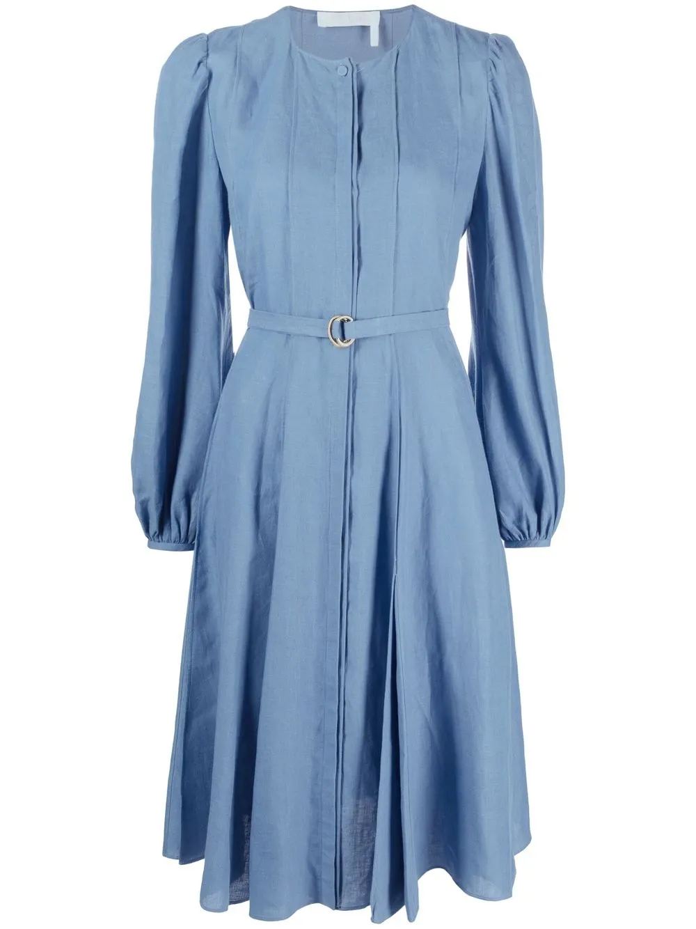 

Chloé belted bishop-sleeve dress - Blue