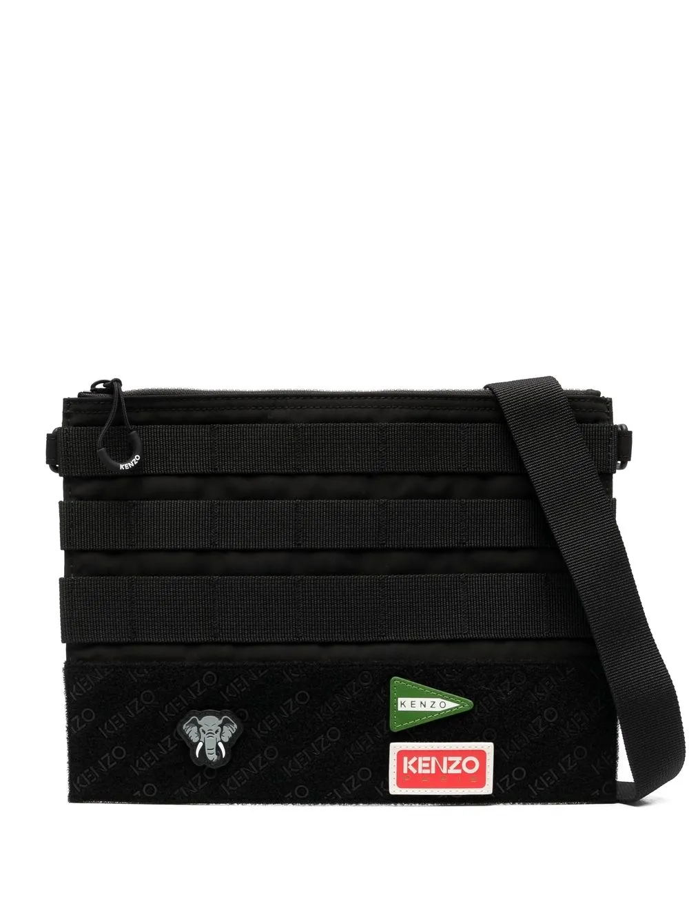 

Kenzo logo-patch messenger bag - Black