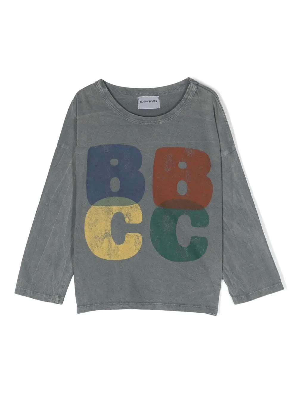 Bobo Choses colour block long-sleeve T-shirt - Grey
