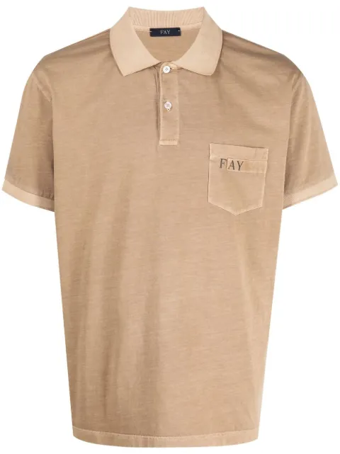 Fay patch pocket cotton polo shirt
