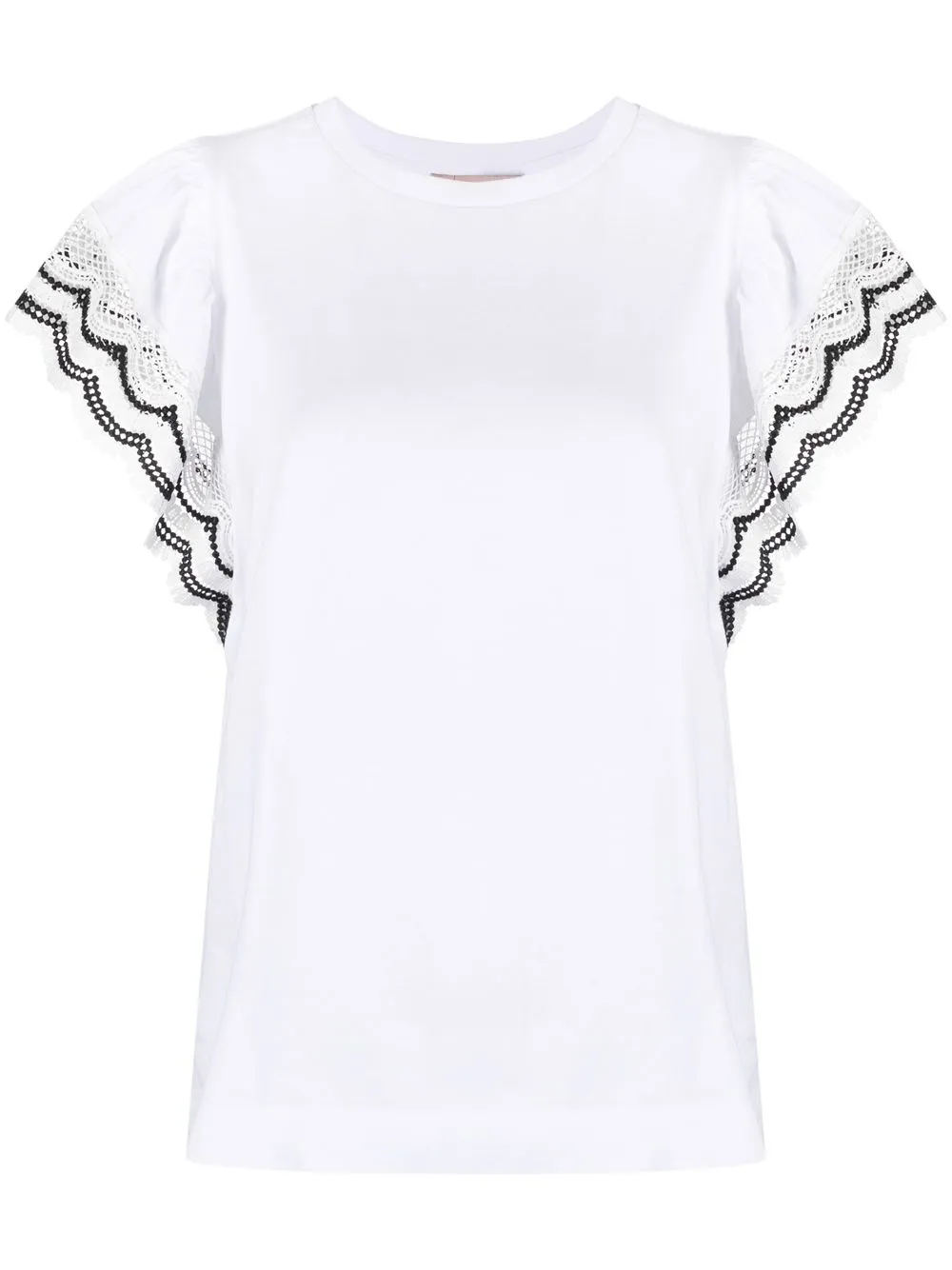 

TWINSET lace-trim T-shirt - White