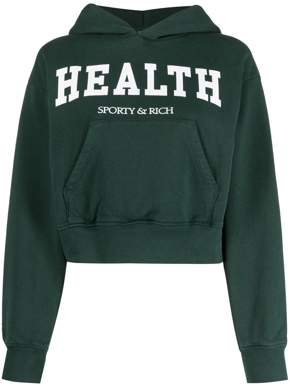 SPORTY AND RICH HEALTH CROPPED COTTON HOODIE