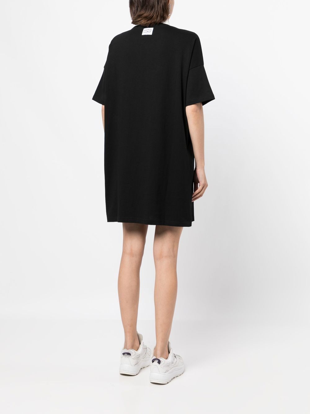 Shop Chocoolate Embroidered-logo Polo-shirt Dress In Black
