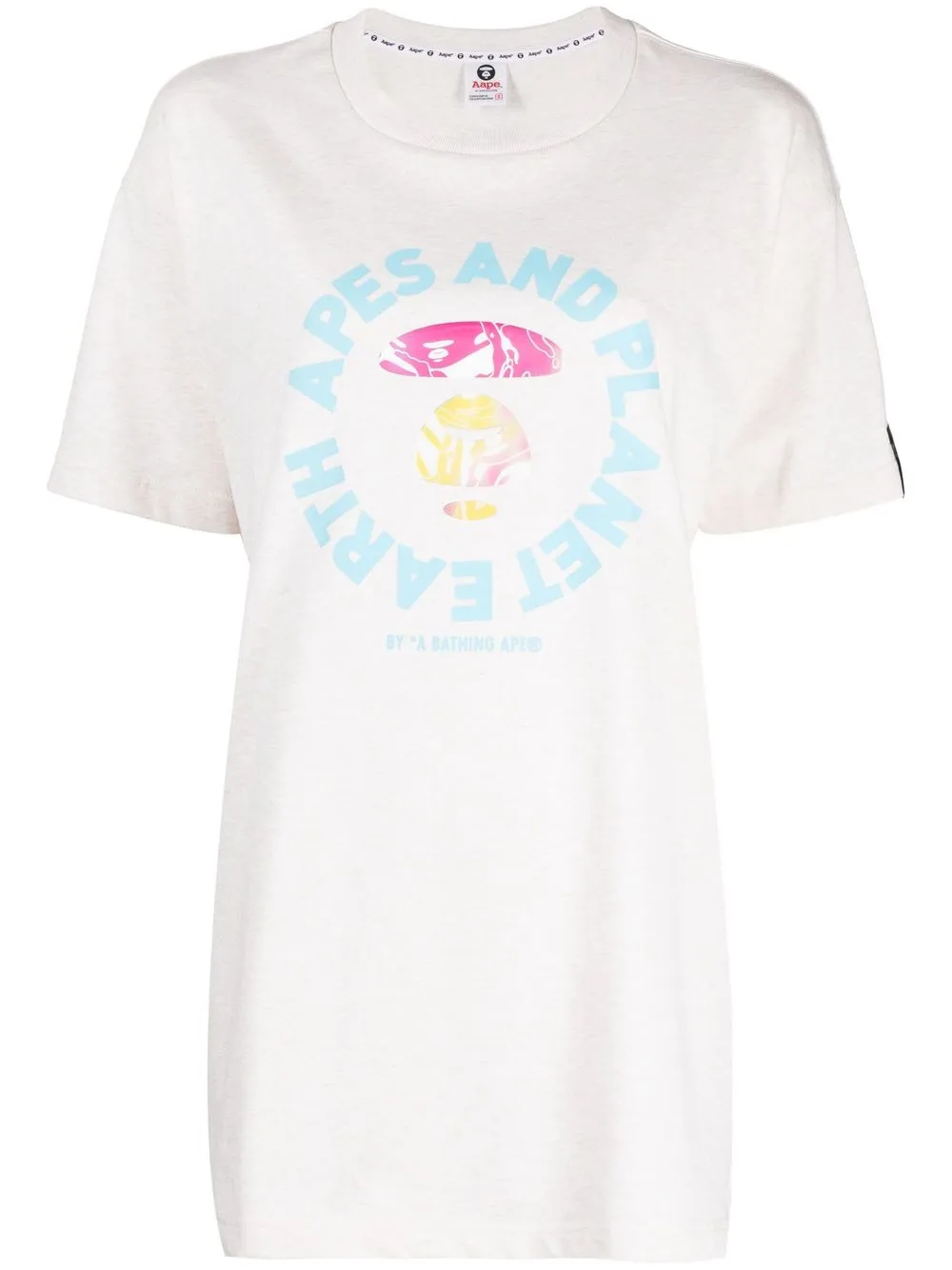 

AAPE BY *A BATHING APE® logo-print short-sleeve T-shirt - Neutrals