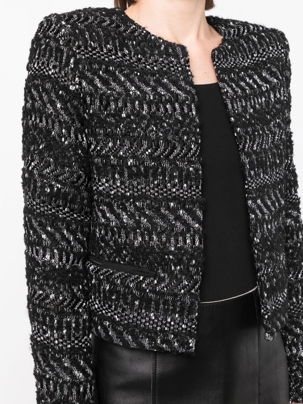 Shop Iro Fitted Tweed Jacket In Black