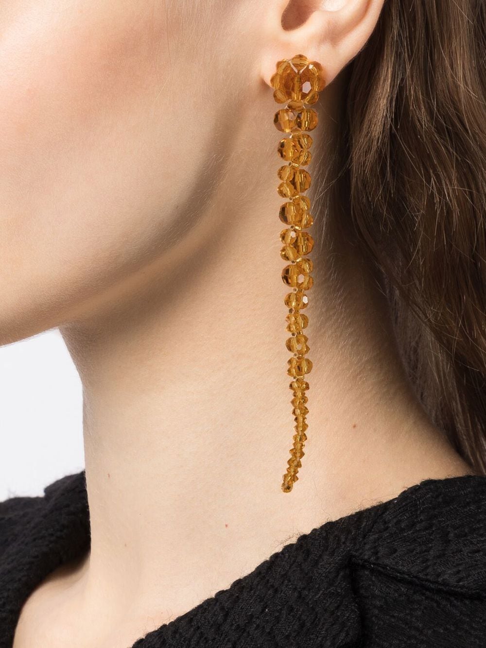 Shop Simone Rocha Beaded Drop Earrings In Orange