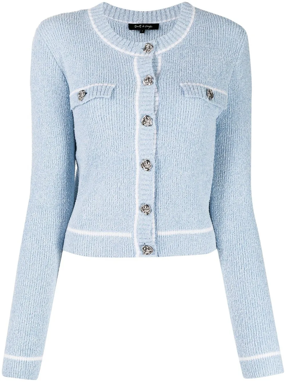 

tout a coup two-tone knitted cardigan - Blue