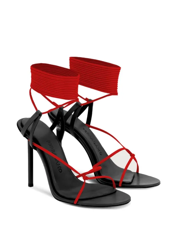 Red strappy best sale stiletto heels