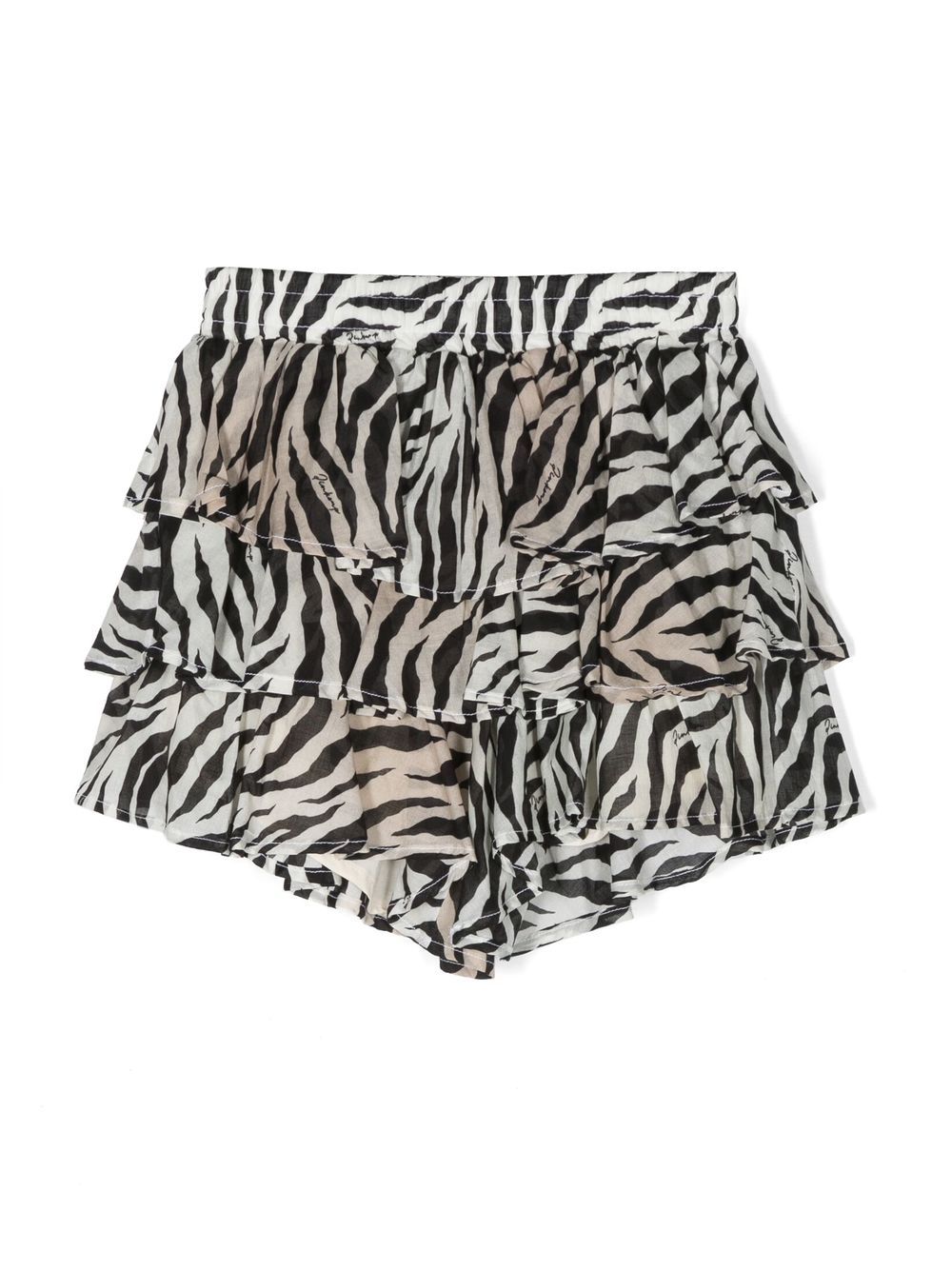 

Pinko Kids zebra-print ruffled cotton shorts - Neutrals