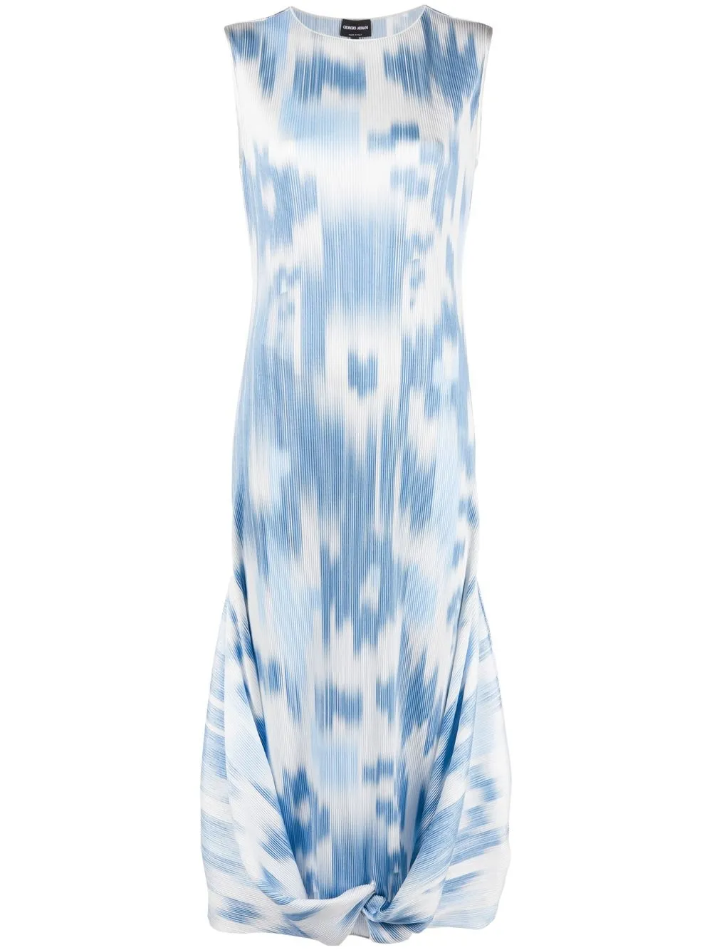 

Giorgio Armani abstract-print plissé dress - Blue